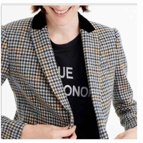 J. Crew size 2 petite Dover houndstooth wool blazer. NWT - Picture 3 of 13